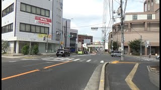 広島海田線の、安芸区役所(東)交差点と陸橋周辺　　（広島市安芸区　2021年9月）