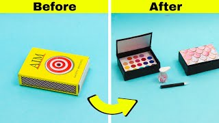 DIY Miniature makeup kit from matchbox || How to make mini makeup kit @Craftube4u