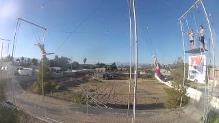 Sarah's double somersault catches at Trapeze Las Vegas