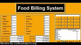 Food Billing System In PYTHON With Source Code | Source Code & Projects