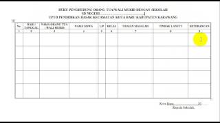 Contoh Format Buku Penghubung Orang Tua/Wali Murid Dengan Sekolah