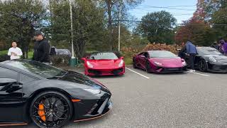 Ferrari 488 Pista and Huracan Tecnica spotted in a parking lot