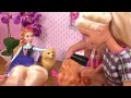 HAIRCUT ! Elsa and Anna toddlers DYE their hair at Salon - Barbie is the hairstylist
