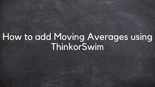 How to add Exponential Moving Averages to Your ThinkorSwim Charts