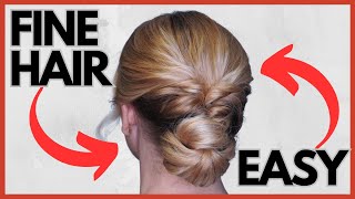 EASY updo hairstyle for fine thin hair