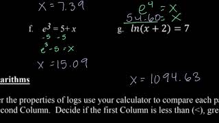 Euler's Number and Log Rules Notes