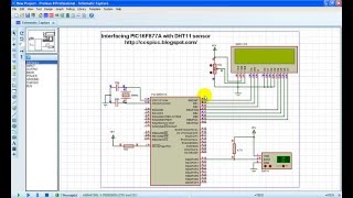 Interfacing PIC16F877A with DHT11 and CCS PIC C Proteus simulation