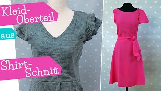 Kleidoberteil aus T-Shirt Schnittmuster nähen | Schnitt für unelastische Stoffe anpassen | mommymade