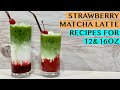 STRAWBERRY MATCHA LATTE: USING HOMEMADE PUREE VS COMMERCIAL PUREE FOR 12&16OZ CUPS (Check out 5:43!)