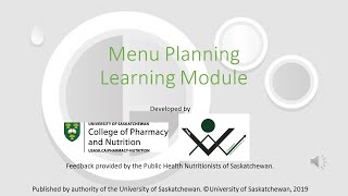 Menu Planning Learning Module