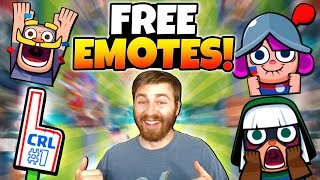 NEW FREE EMOTES \u0026 HOW TO GET THEM! | Clash Royale | NEW CRL EMOTE GAMEPLAY!