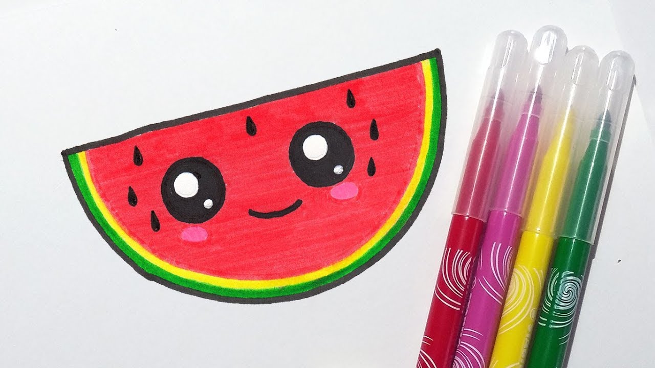 Watermelon Drawing Easy Cute At Laura Timbery Blog