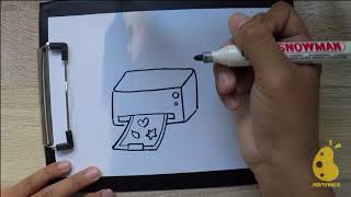 How to Draw cute printer