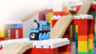 Building Obstacles for Wooden Thomas with DUPLO and Dreamup Toys Wooden Railway Block Platforms