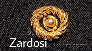 Zardosi work tutorial |zardosi bullion rose  with normal needle