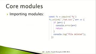 Modules: NodeJS- Types and Usage