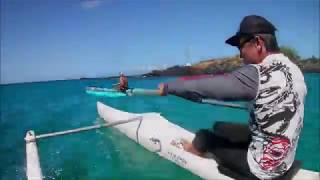 Outrigger OC-1 Downwind on a 20 year old  Makia - How to Downwind a flat water OC-1