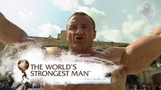 2009 Giant Farmers Walk Heat 2: Derek Poundstone wins | World's Strongest Man