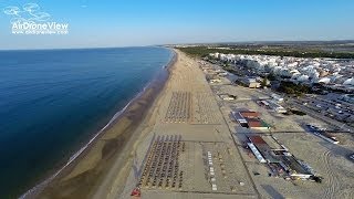 Monte Gordo y Vila Real de Santo António, Algarve, Portugal - Air Drone View