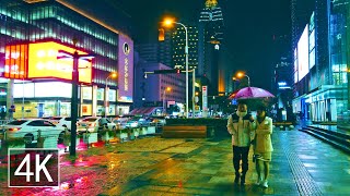 【4K60】Rainy Night Walk in Downtown Wuxi, China | My Final Walk in Wuxi | 中国无锡中心雨中漫步