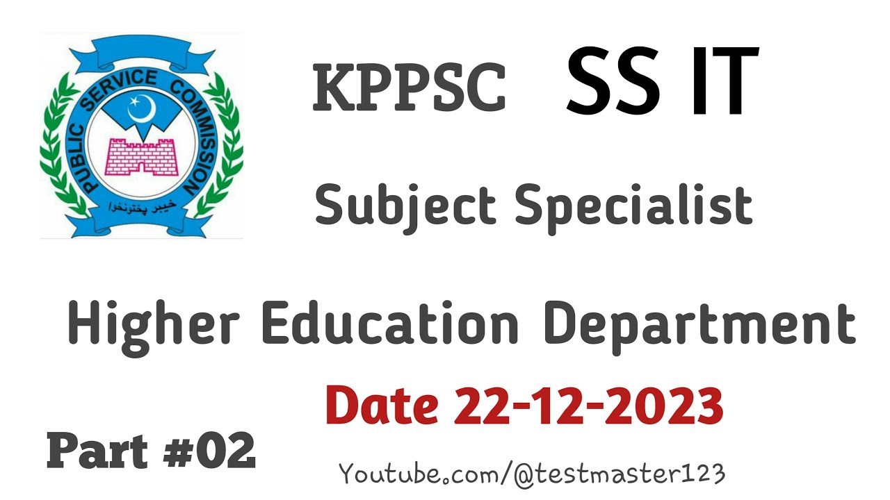 #KPPSC Subject Specialist SS IT Fully Solved Paper 22-12-2023 Part 2 ...