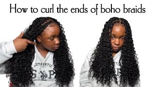 How to Curl the Ends of Boho Box Braids with Hot Water