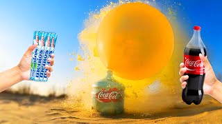 Devil's Toothpaste Experiment: Mentos VS Coca Cola VS Huge Balloon