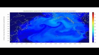 French map shows dispersion of radioactive cesium-137 in North America after Fukushima