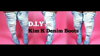 ♡ D.I.Y Kim K Over the Knee Boots !! Super Easy