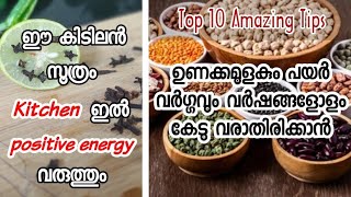 Amazing 10 kitchen tips\u0026 hacks for home/അറിയാതിരിക്കല്ലേ അടുക്കളയിൽ ഉപകരിക്കുന്ന ഈ 10 tips/Malayalam