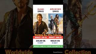 Dunki Vs Aquaman 2 Movie 5 Day Comparison BoxOfficeCollection #shorts #salaar #jawan #tiger3 #animal