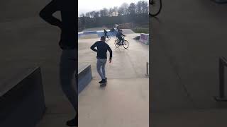 Skateboarder vs child