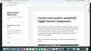 Create react native animated toggle button component