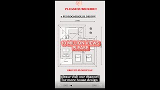 (10.5X10meters) Small 2 bedroom house design Floor Plan idea