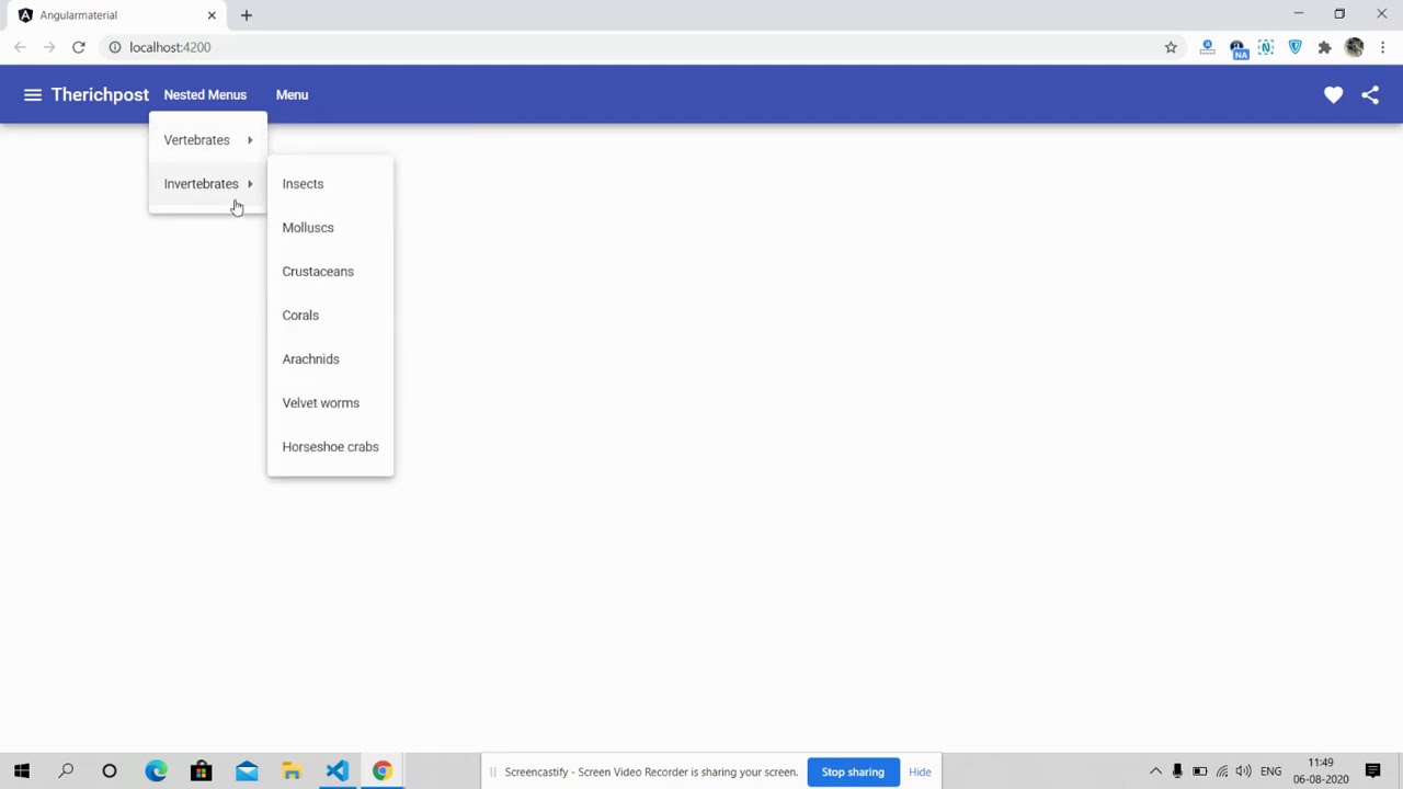 Angular Material Nested Menu Working Example Angular Material Nested Menu Working Example