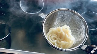 【岡山県真庭市】落合ICからすぐ、昔ながらのセルフうどん😊ソファー席でのんびりランチ。【つどん】