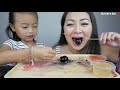 japanese jello kyoho grape jelly noodle stick jelly u0026 fruit cup jello mukbang n.e let s eat