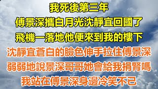 （完結爽文）我死後第三年，傅景深攜白月光沈靜宜回國了，飛機一落地他便來到我的樓下，沈靜宜蒼白的臉色伸手拉住傅景深，弱弱地說景深哥哥她會給我捐腎嗎？我站在傅景深身邊冷笑不已！#出軌#家產#白月光#老人