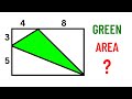 Find the Area of Green Triangle | Geometry Question | 2 Different Methods