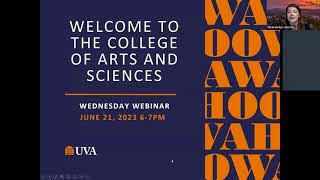 2023 Summer Orientation Wednesday Webinars: Find Your Place in the College of Arts & Sciences