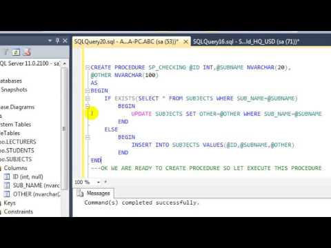 CHECKING IF EXISTS IN SQL SERVER CHECKING IF EXISTS IN SQL SERVER