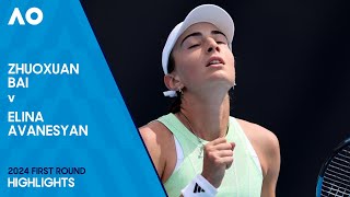 Zhuoxuan Bai v Elina Avanesyan Highlights | Australian Open 2024 First Round