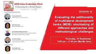 Session 29: Evaluating the additionality of multilateral development banks (MDBs)