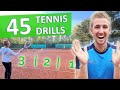 Play Better With These 45 TENNIS DRILLS 🔥 1 System - Excellent Practice