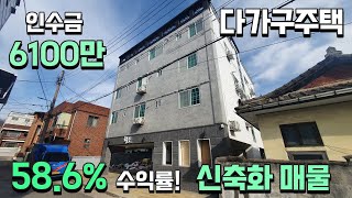 (원룸매매) 대지 98평, 총월세 495만, 인수금 6100만, 주인세대, 완벽하게 준비된 매물^^