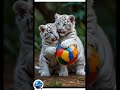 adorable white tiger cubs are playing with a football whitetigercubs asmr amazinganimalsvideos