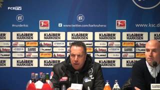 Pressekonferenz nach dem Spiel Karlsruher SC - FC Erzgebirge Aue 1:0 (0:0)