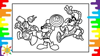 Avengers Donald, Mickey, Pluto Coloring Pages | Avengers Coloring Pages | Unknown Brain - Perfect 10