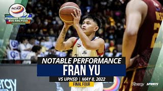 NOTABLE PERFORMANCE: Fran Yu | Letran Knights vs UPHSD Altas (Final Four) | May 8, 2022