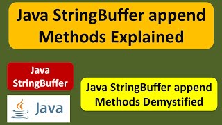 Java StringBuffer append Methods Explained | Java Tutorial